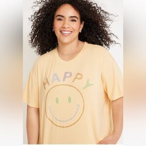 Maurices Yellow Happy Face Tee